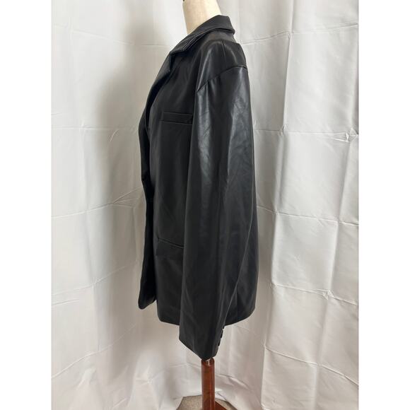 NWT Vigoss Faux Leather Blazer - Black - Size 3x - Picture 3 of 8